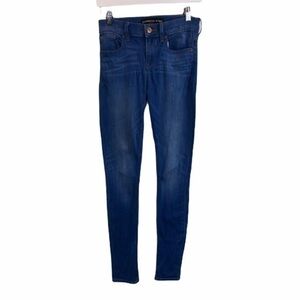 Express Blue Mid Rise Skinny Jeans